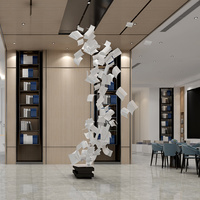 Lustre suspendu moderne de style papier, design artistique et épuré, pour salon et escalier