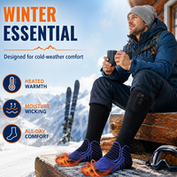 Calcetines Calefactables con Control por Aplicación, 7.4V 2200mAh, Calcetines Eléctricos Recargables para Esquí en Invierno al Aire Libre