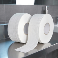 Rouleaux de papier toilette géants personnalisés imprimés en gros, 1 à 3 plis, en pâte de bois vierge, jetables dans les toilettes