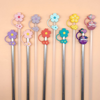 Capuchon anti-poussière en silicone de qualité alimentaire, motif fleur de dessin animé, pour gobelet Stanley, réutilisable et personnalisable