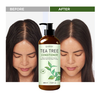 Produits de soins capillaires de marque privée Qquaker Huile d'arbre à thé Romarin Croissance des cheveux Anti-chute Shampooing et revitalisant pour cheveux bouclés