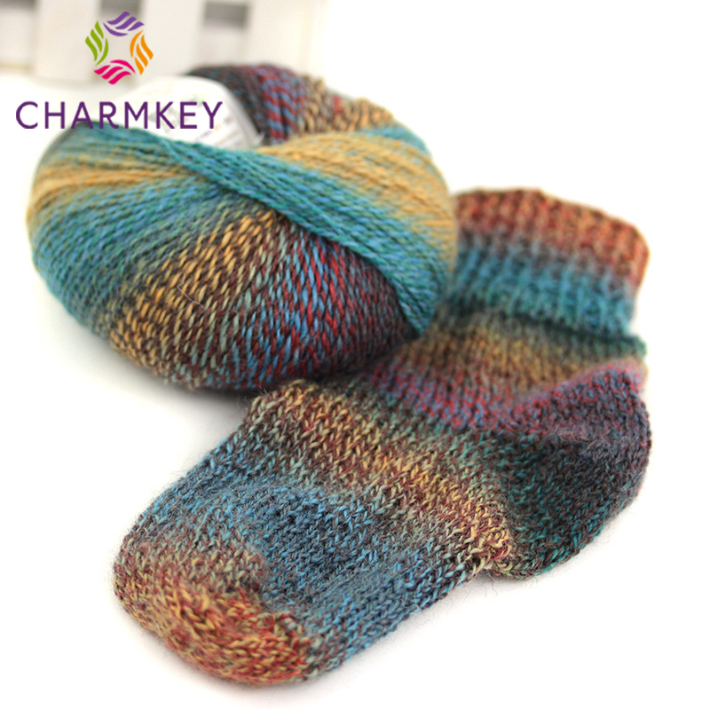 Wholesale 50g Nylon Wool Blended Yarn Section Dyeing Gradient Hand Knitting Fancy Tweed Yarn for DIY Crochet Weaving Woven Scarf