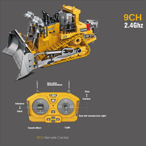 Bulldozer télécommandé en plastique, version 1/20, 9 canaux, camion RC, véhicule de construction, jouet cadeau - Product Image 3