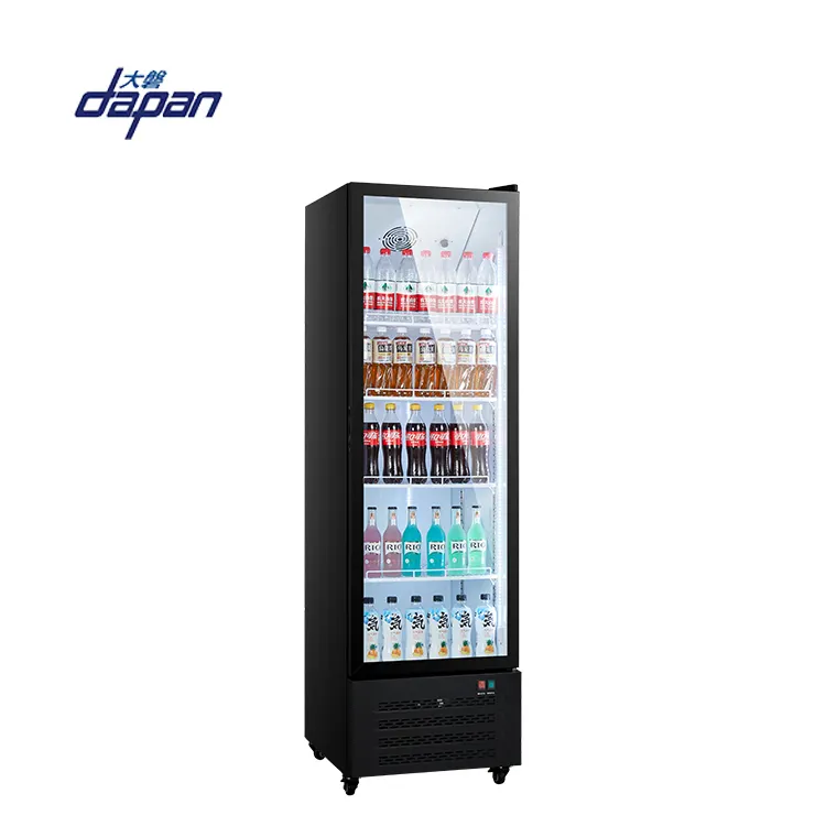 ตู้เย็นตรงอุปกรณ์ทำความเย็นแนวตั้งกระจกแสดงคูลเลอร์ขายส่งซูเปอร์มาร์เก็ตตู้เย็นเชิงพาณิชย์