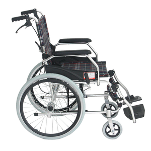 ציפוי אלומיניום נייד למנוחה כיסא גלגלים 100 ק "ג קיבולת 27 ס" מ רוחב מקופל עבור מבוגרים מוגבלויות שיקום - Product Image 2