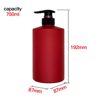 Vente chaude 750ml HDPE Soft Touch Lotion Pompe Pulvérisateur Cosmétique Conteneur Shampooing Gel Douche Corps Lavage À La Main Liquide En Plastique