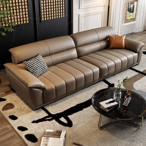 طقم أريكة قطاعية لغرفة المعيشة، مغطاة بالجلد، قابلة للتحويل، تصميم عصري، إطار من الخشب الصلب، مريحة، مناسبة للمدارس - Product Image 2