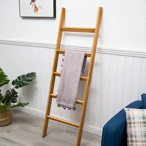 Op Maat Gemaakte Houten Deken Ladder 5 Ft Muur Leunende Ladder Plank Houten Handdoekenrek Ladder Hout