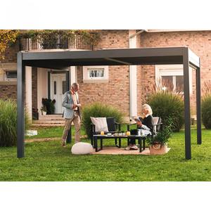 Parasol de <span class=keywords><strong>pérgola</strong></span> de aluminio motorizado de lujo <span class=keywords><strong>4x3</strong></span> 3x4 6x6 4x6m pabellón de Metal para jardín al aire libre <span class=keywords><strong>con</strong></span> decoración de luz LED - Product Image 5