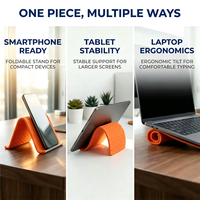 Support de téléphone portable pliable en silicone souple minimaliste 3 couleurs, support de bureau créatif flexible universel pour ordinateur portable et téléphone mobile