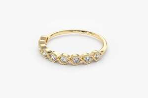 แหวนแต่งงาน9 K สีทองล้วนยาว14K แหวนเพชรอินฟินิตี้แหวนเพชรประดับเพชรสำหรับผู้หญิงสายเข้าคู่เครื่องประดับชั้นดี - Product Image 5