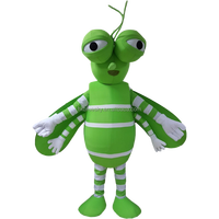 Costumes de mascotte animale en peluche vert et noir adorables, design personnalisé 2025, pour la promotion publicitaire en extérieur et les adultes