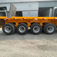 Semi-remorque à plateau plat à 4 essieux et 16 roues, remorque à plateau plat pour conteneurs de 40 pieds, pour le transport de marchandises générales et de machines