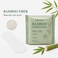 Lilimolone - Paquete de 20 Protectores Diarios de Bambú de 155 mm, Envueltos Individualmente, Color Verde Salvia, Venta al por Mayor, OEM, Protectores Diarios de Fibra de Bambú