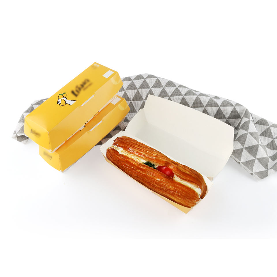 Manufacture Disposable Custom Foldable Takeaway Food Paper Packaging Box for French Fries Hamburger Hot Dog