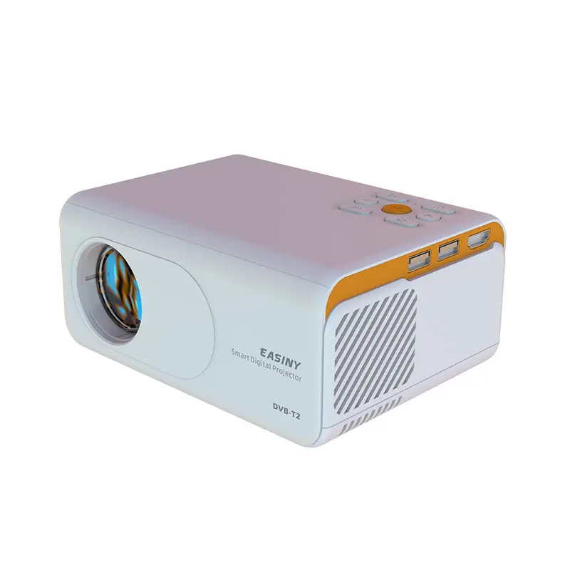 Easiny 2022 new portable DVBT2 digital TV 1080P high brightness projector for outdoor camping live broadcast of football match