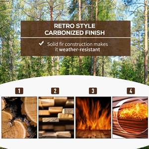 Puente de Jardín de Madera de Abeto 60 x 26.5 x 19 con Pasarela Curva y Barandillas Laterales para Patios Exteriores, Modelo D0100H5EESP de Madera Teñida - Product Image 5