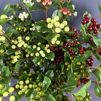 Kunstmatige rode bessen tak, kunstboomstam, plant voor thuis, bruiloft, hotel, festival, bloemdecoratie