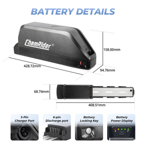 Chamrider Polly Lithium-ion Ebike <b>Batteries</b> 21700 36v <b>48v</b> 52v 10S7P <b>Battery</b> Bataraidh Long Range Bike <b>Battery</b> - Product Image 2