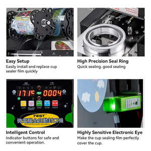 เครื่องซีลฝาแก้วพลาสติกสำหรับชานมไข่มุก น้ำผลไม้ เครื่องดื่มอัตโนมัติ - Product Image 2