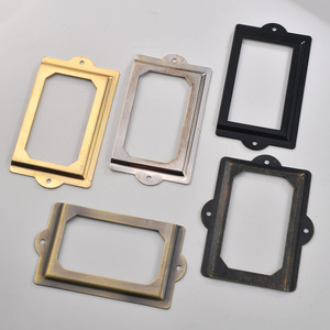 Retro Chinese Style Metal <b>Frame</b> Rectangle Drawer Cabinet Label Holder Durable Iron Plated Finish - Product Image 2