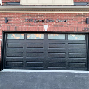 Portes de <span class=keywords><strong>garage</strong></span> automatiques sectionnelles en aluminium noir isolées pour maisons, résidences et portails commerciaux - Product Image 1