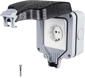 Enchufe Doble Estándar Europeo IP66 13A, 2 Tomas de Corriente Impermeables para Exteriores, Paquete de 2 Enchufes y Tomas de Corriente - Product Image 4