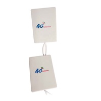 LTE 4GHz 700-2700MHz Kabel Ganda Antena Panel 10dBi SMA Dengan 2 Konektor TS9 Putih Kabel RG174 3 Meter
