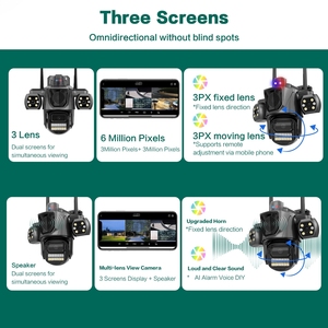 Kamera WiFi Nirkabel ICSEE 9MP dengan Tiga Kamera PTZ IP66 Alarm AI Visi Malam Sensor CMOS & Garansi 1 Tahun untuk Keamanan Rumah - Product Image 4