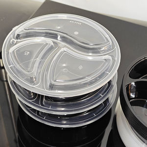 34 1000 עוז מ ל ללכת מכולות מזון 3 תא פלסטיק microavable לקחת מיכל הכנה חד פעמי מיכל הכנה חד פעמי עם מכסה - Product Image 2