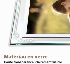 Cadres photo en verre 4x6 et 5x7 en gros, vente chaude, design simple et élégant, pour afficher des photos horizontales ou verticales sur table - Product Image 4