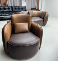 3-Sitzer Sofa Modernes Neues Wohnzimmer Dreisitzer Freizeit-Ledersofa Schlafzimmermöbel Schwamm Ein-Sitzer Echtleder-Sofa