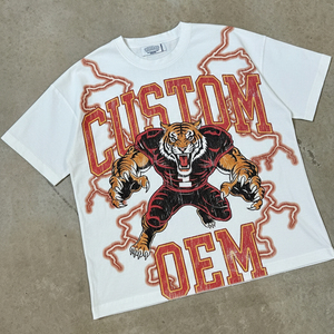 Camiseta de Hombre Oversize de Algodón 100% con Cuello Redondo, Hombros Caídos y Corte Holgado, Impresión Digital Personalizada OEM para Streetwear - Product Image 1