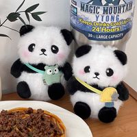 Porte-clés en peluche Panda de dessin animé, écologique, durable, doux, portable, jouet en peluche Panda, pendentif en peluche à suspendre