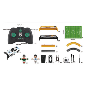 Jeu de société interactif de voitures de football télécommandées 2.4G pour 2 joueurs, voiture de course de football télécommandée 1/64 avec tapis de jeu de 86*60cm - Product Image 3