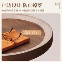 Mesa auxiliar redonda con tapa de madera, mesa de centro de tres niveles para sala de estar, sofá, muebles para apartamentos pequeños