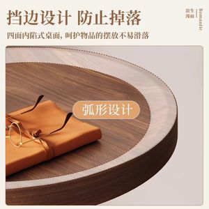 <b>Round</b> Side <b>Table</b> Wood Top Three Tier <b>Coffee</b> <b>Table</b> For Living Room Sofa <b>Small</b> Apartment Furniture - Product Image 2