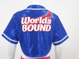 Maillot de baseball à sequins bleu, design personnalisé, fabrication sur mesure, pour compétition, tenue d'équipe de cheerleading, maillot de baseball à sequins - Product Image 6