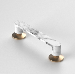 Brass Marble Furniture Handles Stylish Kitchen Cabinet <strong>Knobs</strong> <strong>Drawer</strong> Pulls Patchwork Wood Door Handles and <strong>Knobs</strong> Decoration - Product Image 2