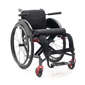 Largeur du siège personnalisée Anneau de poignée large et léger <span class=keywords><strong>Fauteuil</strong></span> roulant de 22 pouces <span class=keywords><strong>Fauteuil</strong></span> roulant pliable <span class=keywords><strong>Fauteuil</strong></span> roulant manuel Chaise de sport - Product Image 4