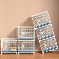 Cage de transport pliable et empilable en fer avec roues pour petit chien d'intérieur – Boîte de luxe moderne pour animaux de compagnie