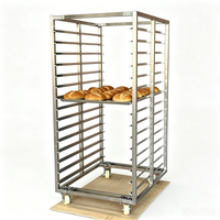 Chariot de boulangerie commercial en acier inoxydable de qualité alimentaire, 15, 20 ou 30 niveaux, 600x400 et 800x600 mm