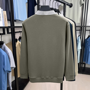 Autunno nuova <span class=keywords><strong>Polo</strong></span> da uomo a <span class=keywords><strong>maniche</strong></span> <span class=keywords><strong>lunghe</strong></span> Business Casual Slim elastico Top moda classico tinta unita di marca Basic Top - Product Image 5