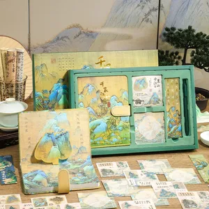 Chinese Style Creative Trends Diary <b>Gift</b> Box Set Thousand Miles Rivers Mountains Design Wireless Adhesive Day <b>Easter</b> - Product Image 2