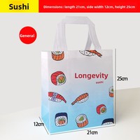 Sushi Shop Special Herbruikbare Non-Woven Food Grade Afhaal- en Cateringtas voor Commerciële Rijstbal-Sushi Gerechten