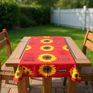 Nappe rectangulaire à imprimé tournesol en polyester, design floral classique pour la table de la maison - Product Image 2