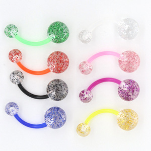 Acrylique boule en <span class=keywords><strong>plastique</strong></span> <span class=keywords><strong>nombril</strong></span> anneaux couleur bonbon brillant anneau incurvé pour les femmes <span class=keywords><strong>nombril</strong></span> <span class=keywords><strong>Piercing</strong></span> bijoux personnalité à la mode chaud - Product Image 1