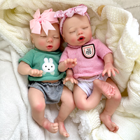 Petites jumelles reborn de 30 cm (12 pouces) avec bouche ouverte, toucher doux et réaliste comme un vrai nouveau-né prématuré, figurines sculptées pour enfants