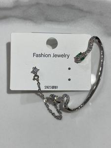 Trendy Snake <b>Cuff</b> <b>Earrings</b> Silver Plated Zircon Women's Fashion Jewelry Gift - Product Image 1