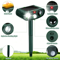 Répulsif Solaire Ultrasonique Amélioré 2026 pour Animaux – Extérieur, Étanche, Contre Chats, Rats, Oiseaux – Fonctionne par Lumière Ultrasonique Scintillante